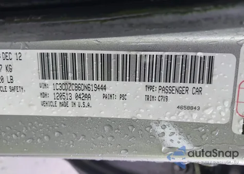 2013 Dodge Avenger Sxt из США, поврежденный, VIN 1C3CDZCB6DN619444